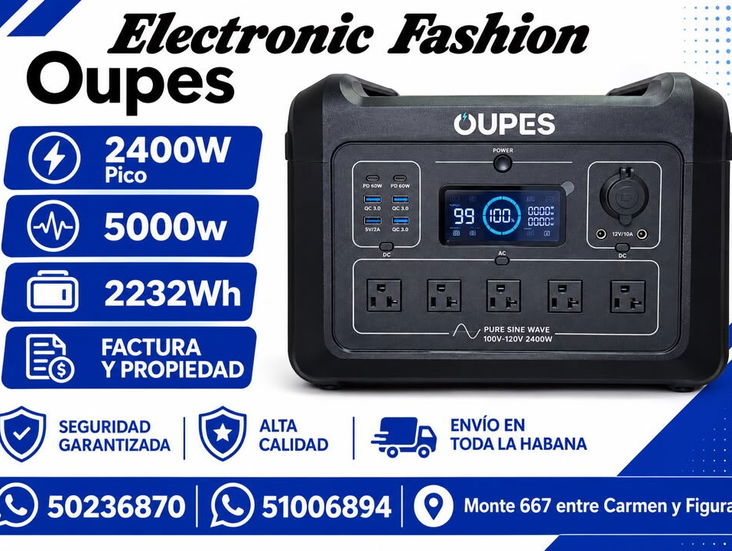 Oupes 2232wh 2400w pico 5000w