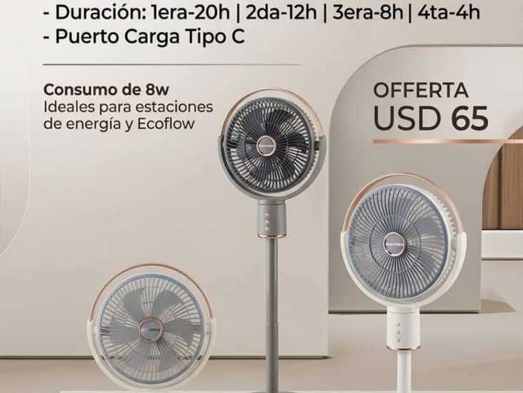 Ventilador recargable de pedestal