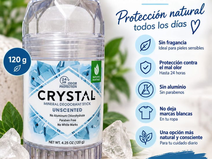 Desodorante Piedra de Alumbre CRYSTAL 120 gramos