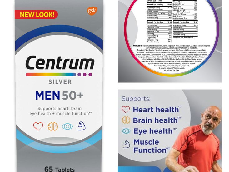 Centrun para Hombres y mujeres mayores de 50 años 65 Tab pomos sellados