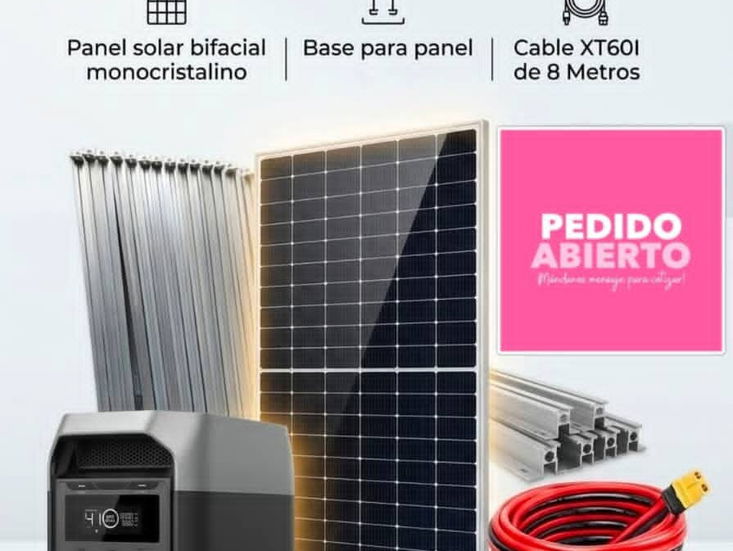 Combo EcoFlow + Panel Solar + Cable y conectores
