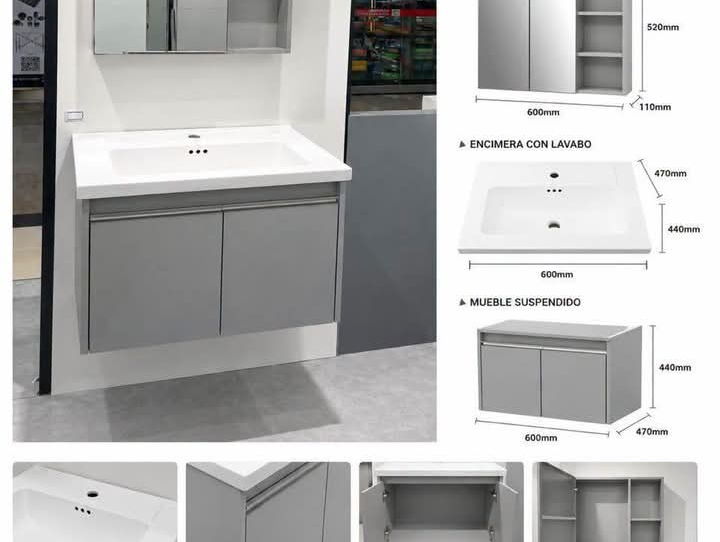 Mueble con lavamanos y su espejo todo nuevo en caja con garantía