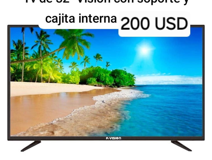 Tv de 32" Vision con soporte y cajita interna