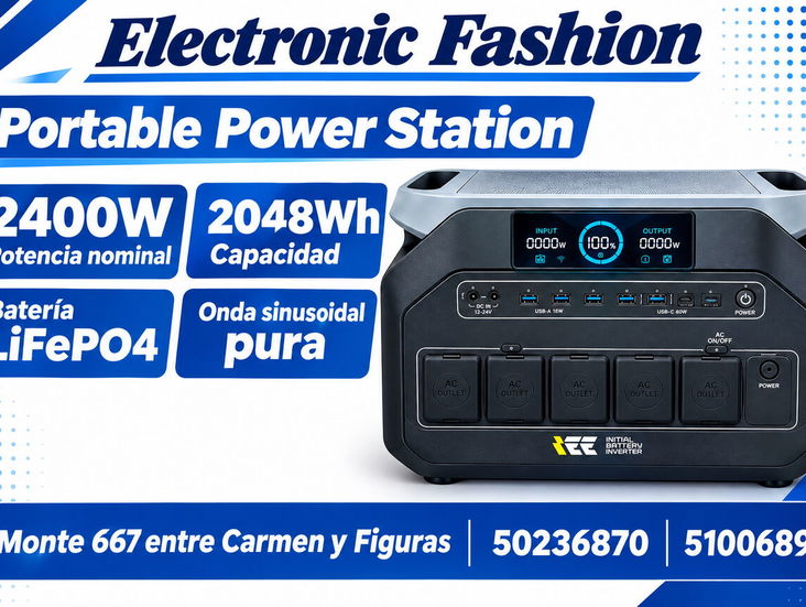 Generador eléctrico portable power station 2048wh 2400w