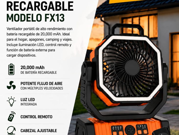 Ventilador Recargable Fx13