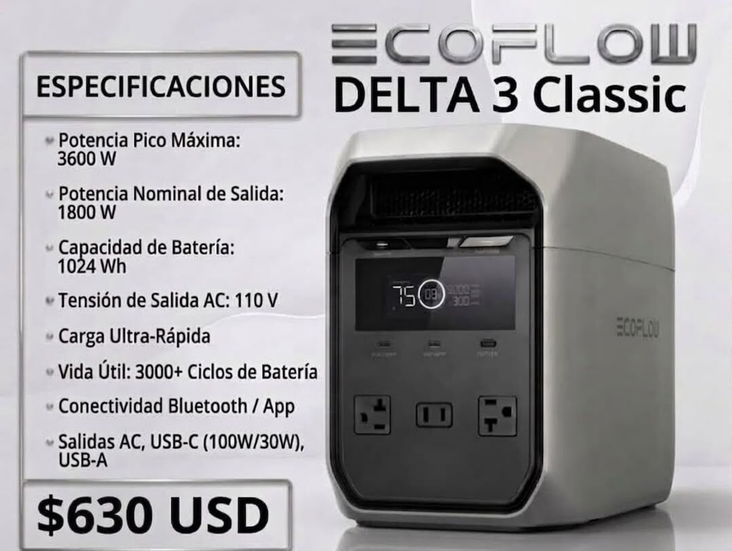 Estación de Energía Ecoflow Delta 3 Classic