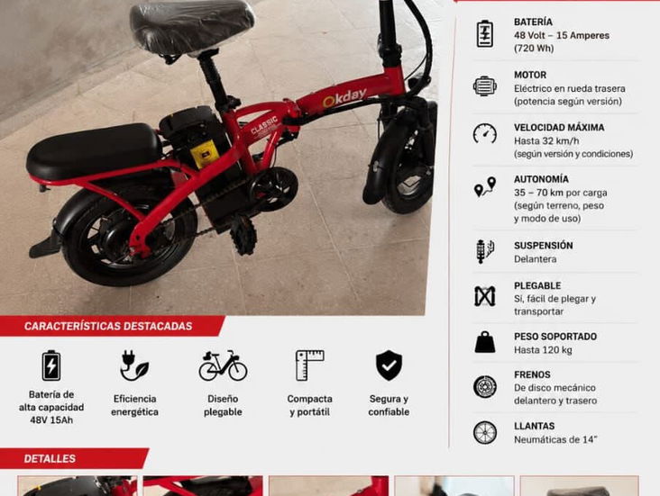 Okday Classic – Bicicleta eléctrica Plegable