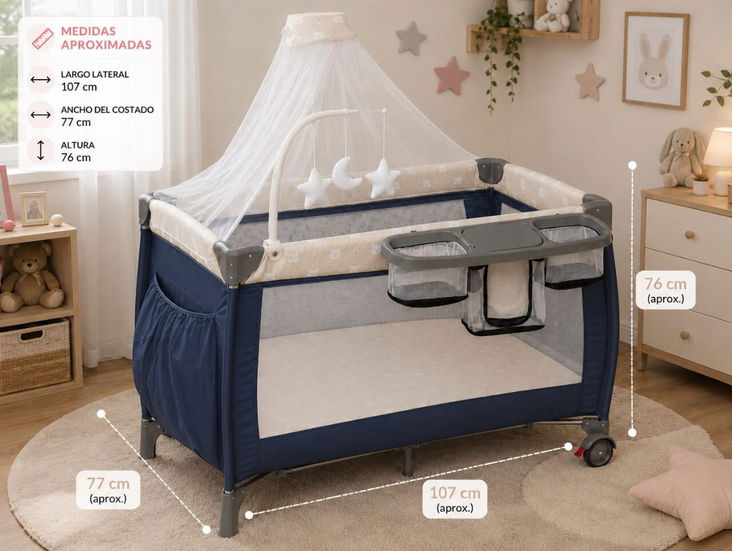 Cuna corral para bebés multifuncional