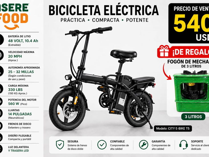 Triciclo Plegable con fogon de petróleo