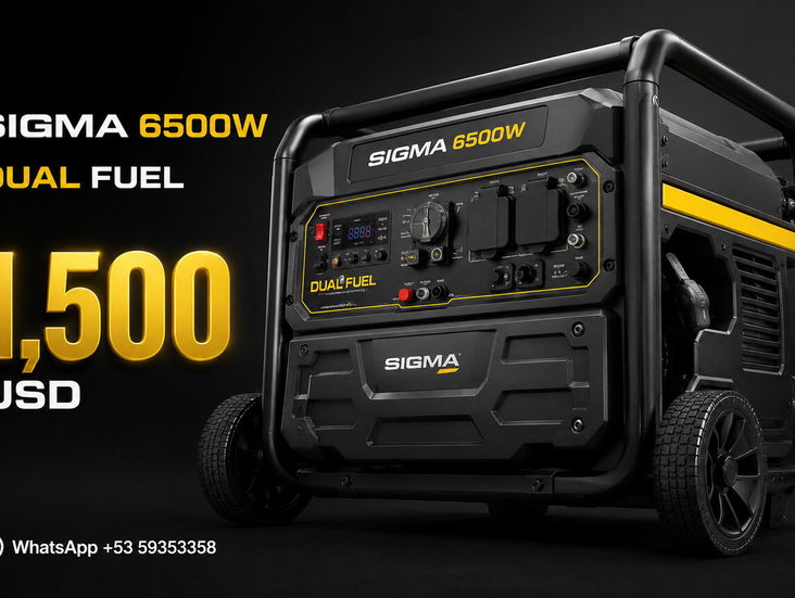 Planta Inverter SIGMA 6500W GAS Y GASOLINA Dual Fuel Generador para Casa GAS