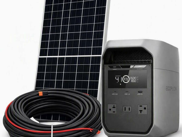 Combo de Ecoflow Delta 3 Classic con panel bifacial de 540w, con este sistema garantiza la corriente de su hog