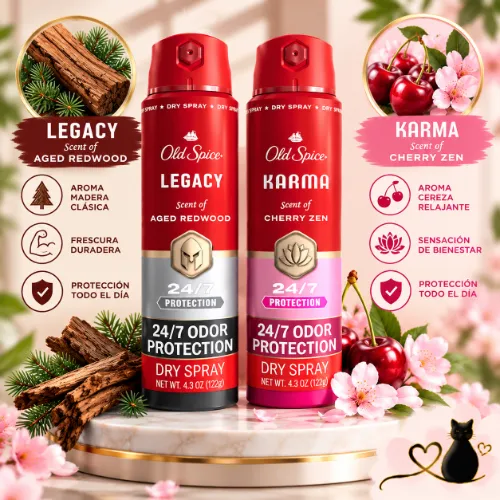 Desodorante en Spray Old Spice – Legacy y Karma | 2 Fragancias