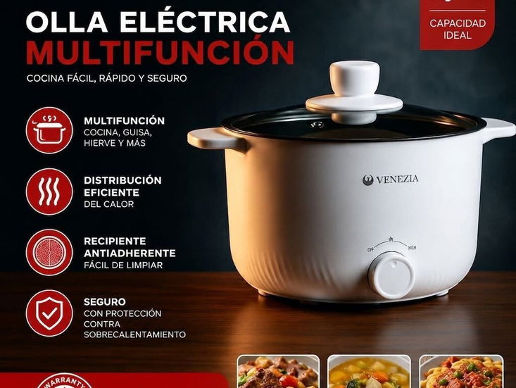 Olla eléctrica multifunción Venezia de 2L
