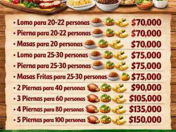 Piernas de cerdo hasta 100 personas