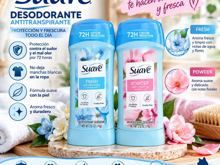Desodorante Antitranspirante Suave – Protección y Frescura 2 Aromas