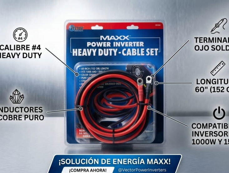Cables originales para batería e inversor