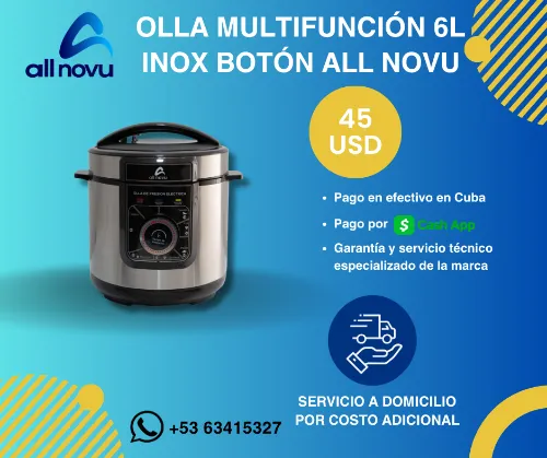Olla multifunción Inox Botón 6l AllNovu