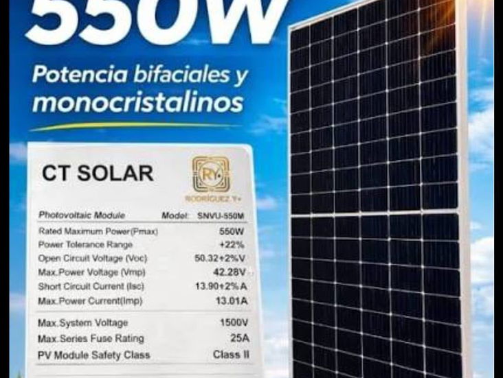 Paneles solares bifaciales de 550W