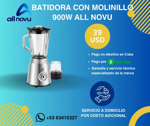 Batidora con molinillo 900w AllNovu