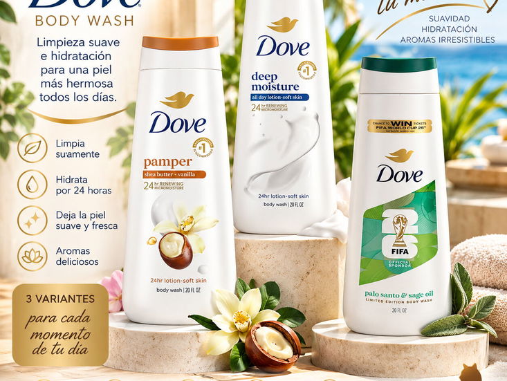 Gel de Baño Dove 20 oz – Hidratación y Suavidad para la Piel