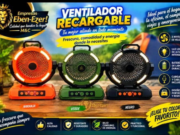Ventilador recargable