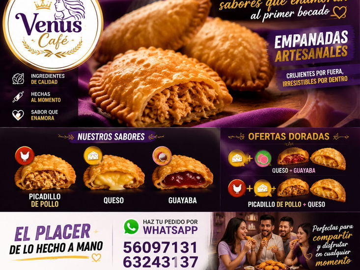 Del Olimpo a tu mesa... Empanadas artesanales hechas con amor, sabor y dedicación. Crujientes por fuera, irres
