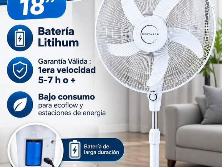Ventilador de 18 pulgadas recargable la carga le dura 5 horas marca Eko Garantía 1 mes Precio