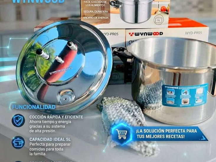 Olla presion 5L para gas e induccion