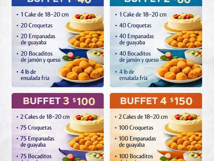 Buffet para sus celebraciones