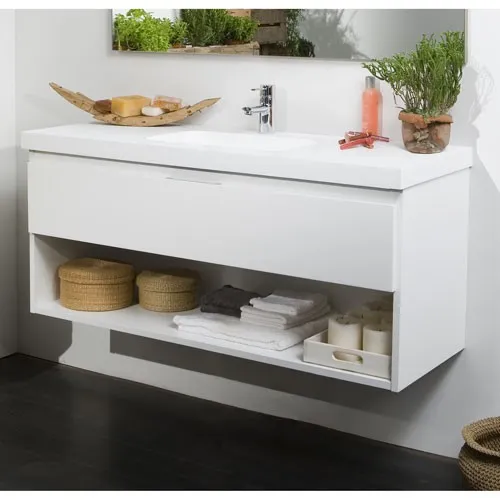 Muebles con lavamanos y su espejos