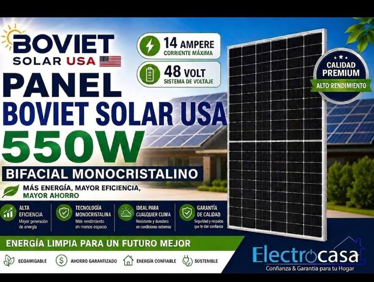 Panel Solar Boviet de 550w