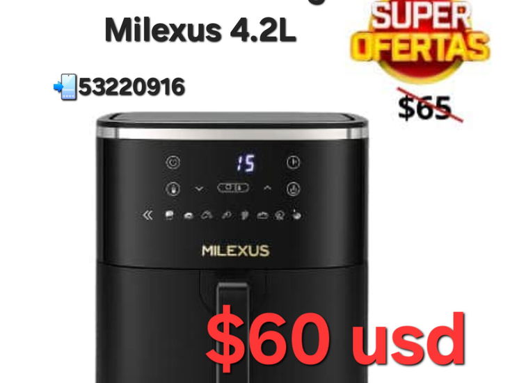 Freidora de aire Milexus 4.2L. Factura, garantía y mensajería