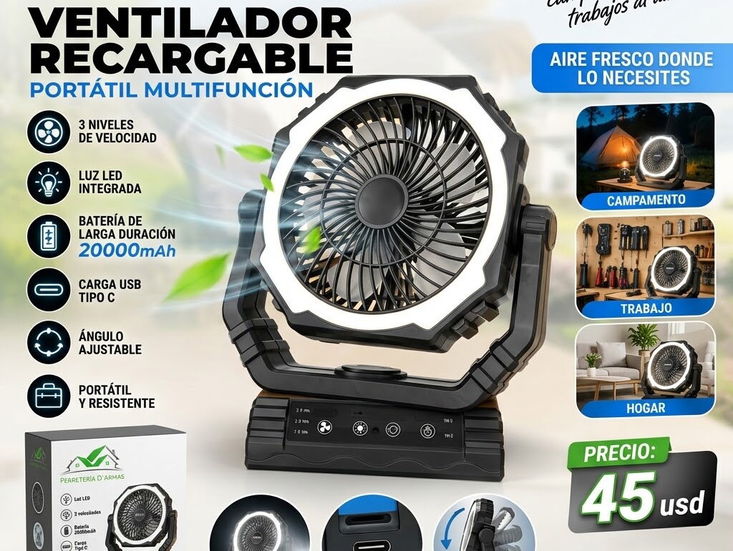 Ventiladores recargables de mesa