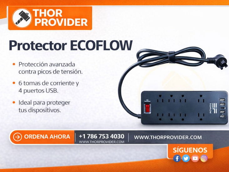 Protector EcoFlow Contra Sobretensiones – Seguridad Total para tus Equipos