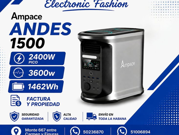 Ampace andes 1500 1462wh 2400w pico 3600w