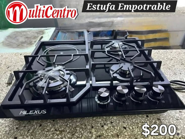 Estufa empotrable de gas y 1 fogón infrarrojo