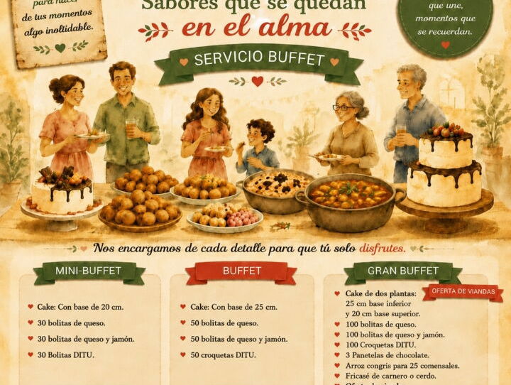 Buffets en la habana. servicio de Buffets. Ofertas de Buffets para cumpleaños, celebraciones y reuniones.