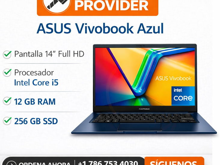ASUS Vivobook Azul i5-1334U 12GB Ram 14¨ Full HD 256GB SSD
