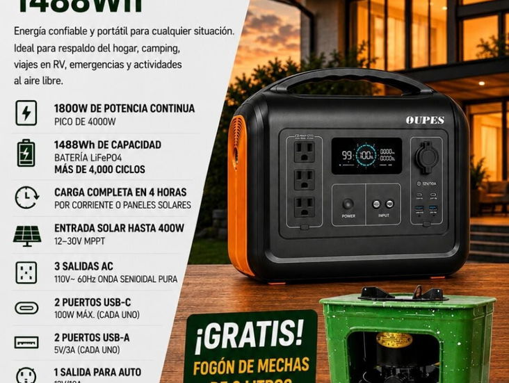 OUPES 1800W + 1 fogón de regalo