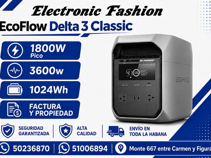 Ecoflow delta 3 classic 1024wh 1800w pico 3600w
