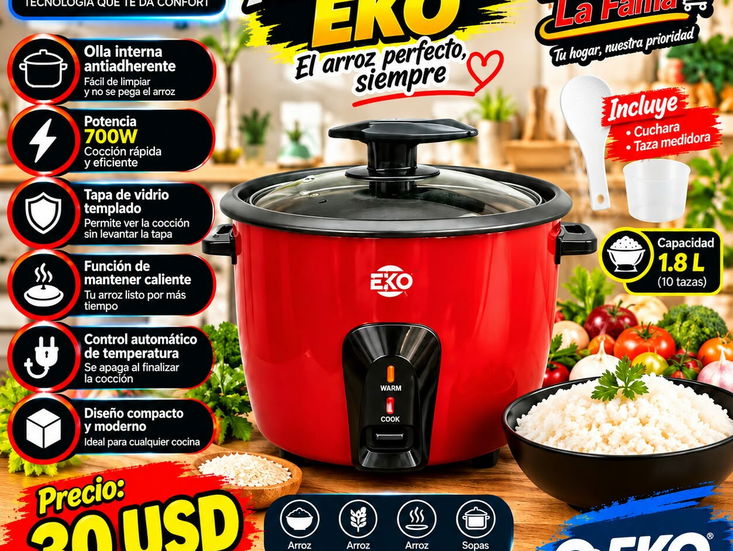 Olla arrocera EKO de 1.8 Lt
