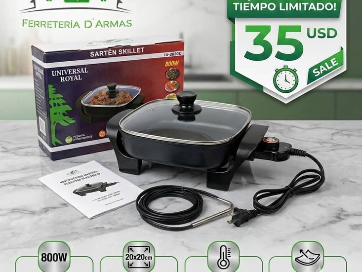 Sartén eléctrico antiadherente