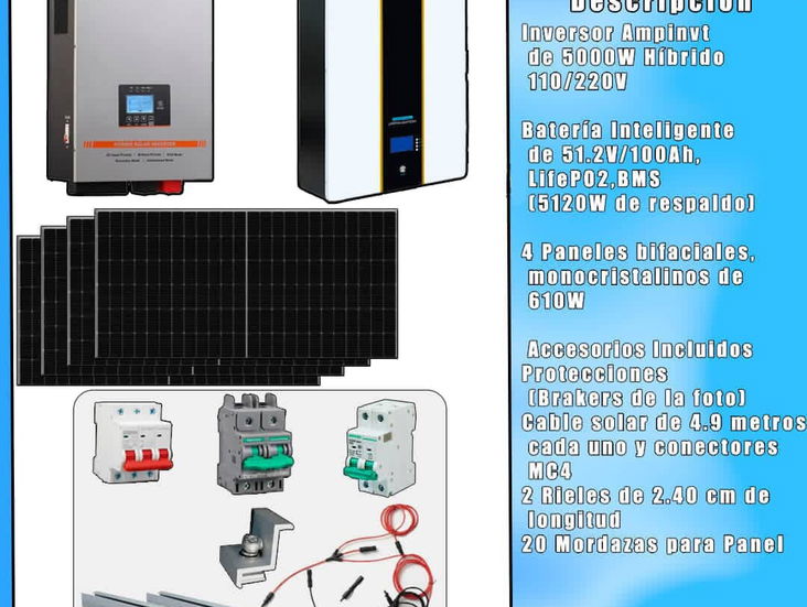 Kit Solar de 5 kw(todo solo llegar y poner)